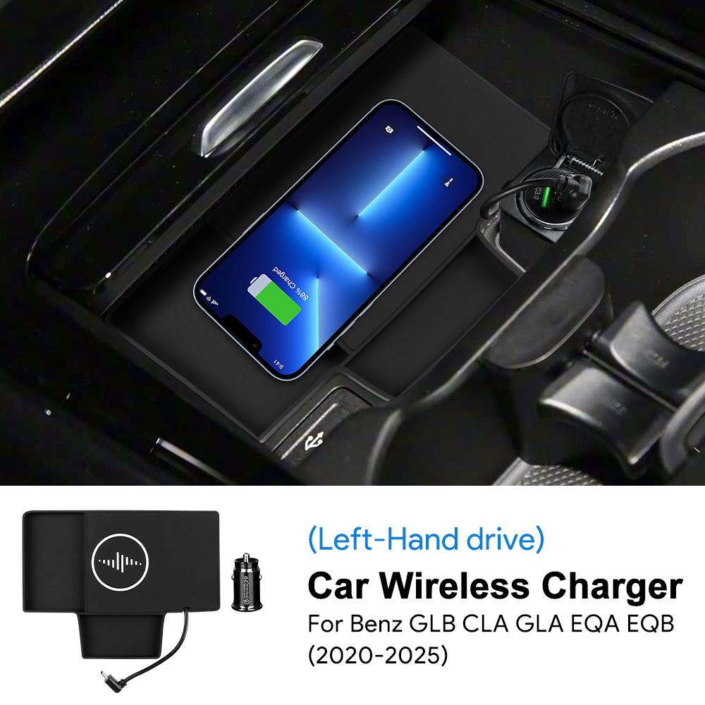 

Car Wireless Charging Holder For Mercedes-Benz CLA GLA GLB EQA EQB 2020 2021 2022 2023 2024 2025 Mobile Phone Charger Board left hand drive