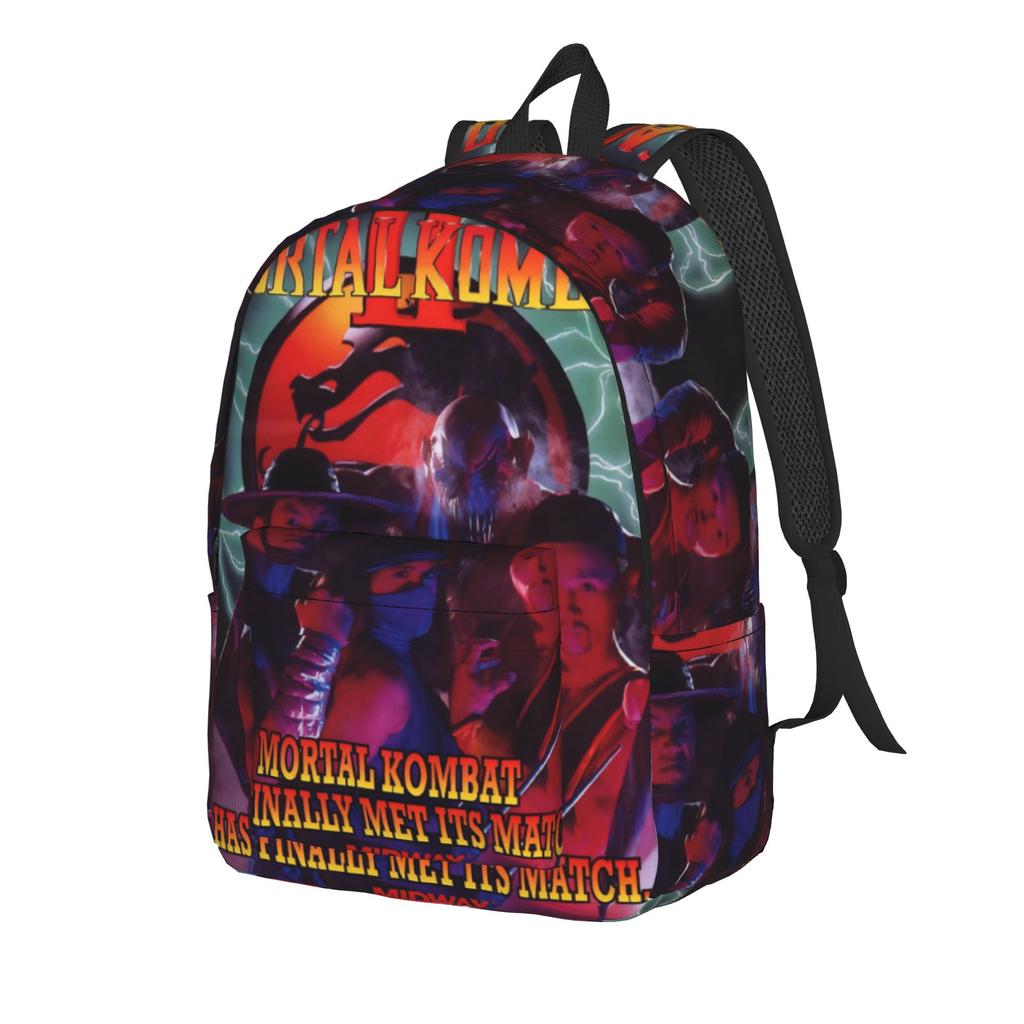 Mortal Kombat II Moive 2026 Teenage Backpack with Pocket High School Work Daypack for Men Women Laptop Canvas Bags