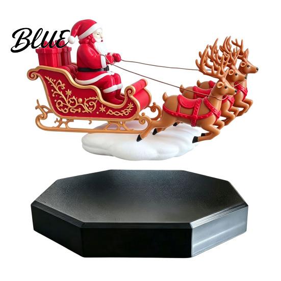 Creative Christmas Gift for Family Floating Santa Sleigh, Magnetic Levitation Flying Sleigh Ornament, Fun Holiday Collectors Display Home, Office,