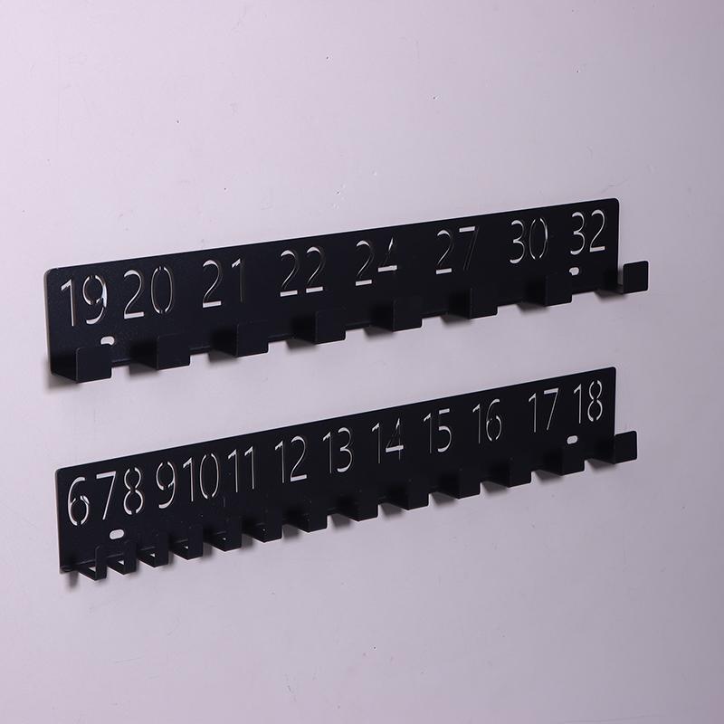 Wall Mounted Wrench Holder Durable Heavy-Duty Metal Wall-Mounted Screw Organizer With Numbered Slots