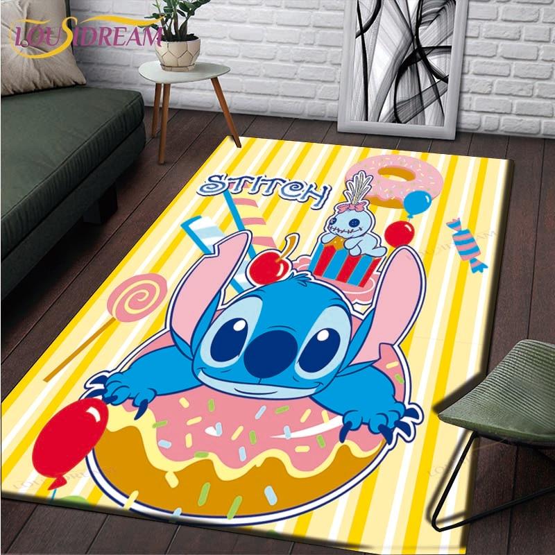 Anime Stitch Pattern Carpets Living Room Anti-Skid Area Rug Kids Bedroom Mats Yoga Mat Large Carpet Decor