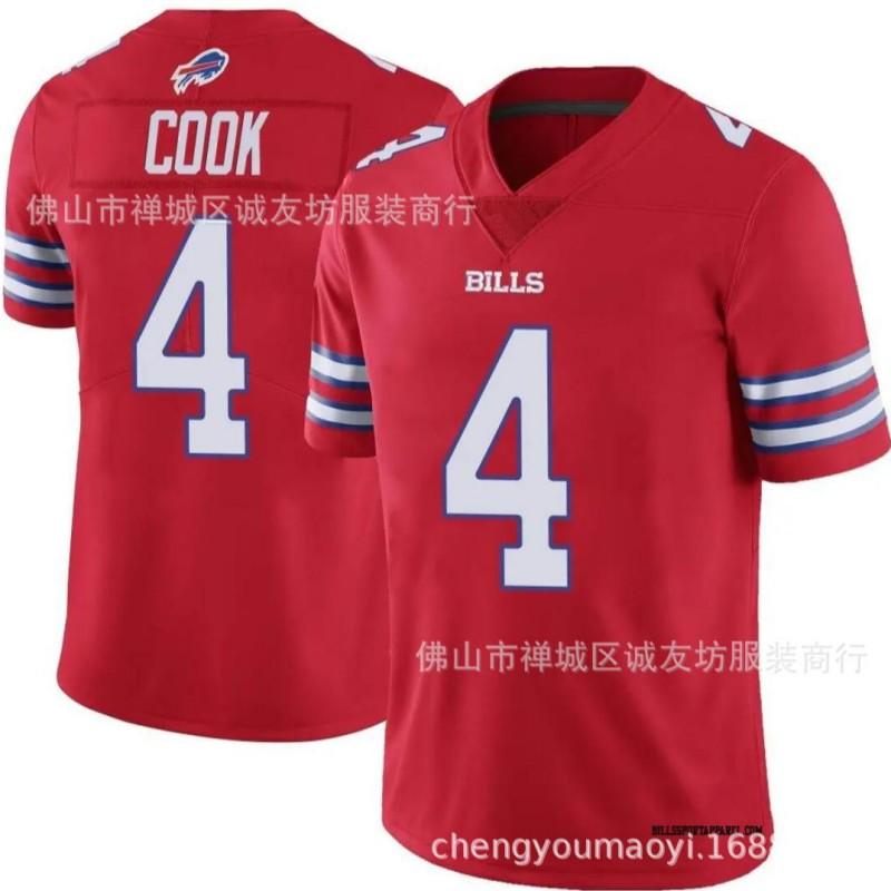 NFL Football Jersey Buffalo Bills 4 James Cook Mens Sports Training Game Red