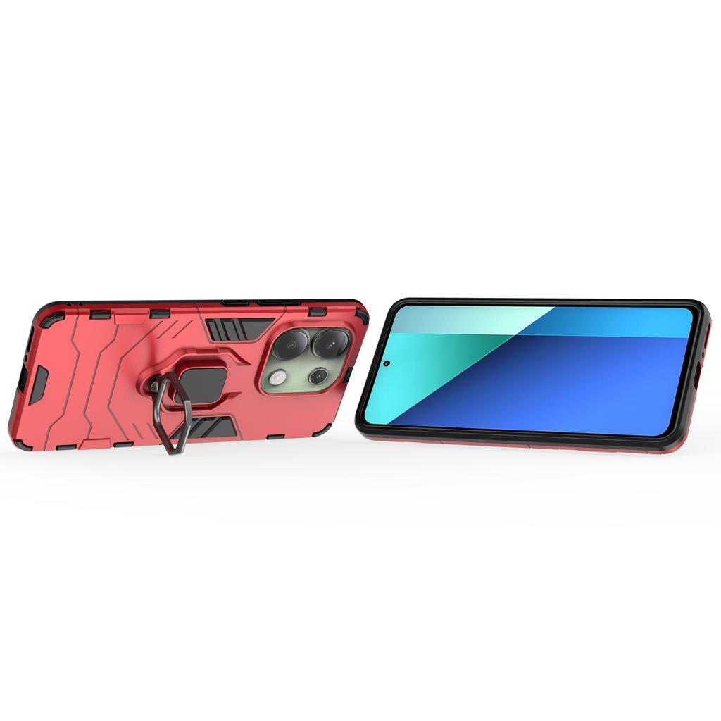 For Xiaomi Redmi Note 13 4G Case PC+TPU Anti-drop Phone Cover with Ring Holder Kickstand