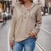 Women Fashion Casual Solid Color Print Hooded Sweatshirts Long Sleeve Pullovers Winter Fall Hoodies
