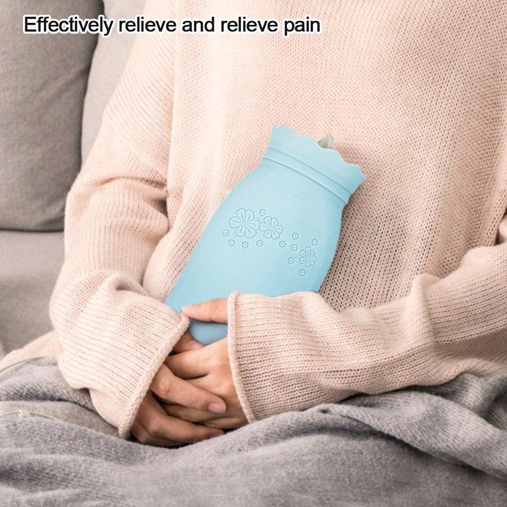 

JH-1915 Hot Water Bottle 650ml Warmer Silicone Heat Preservation Hot Water Bag Blue