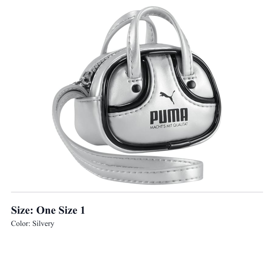 Puma Metallic Polyester Handbag Mini Women's Silver 092599-01