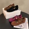 Fashion Retro Faux Suede Flat Internal Increase Women Dance Shoes 2025 Spring Autumn New French Casual Commuting Mary Jane Shoes Woman