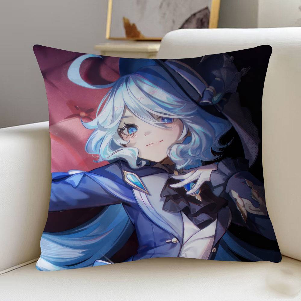 

F-Furina Cartoon Pillow Gift Home Office Decoration Bedroom Sofa Car Cushion Cover Case 45x45 12x12Inch