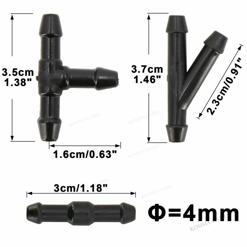 2M Car Wiper Blade Pipe Windshield Wiper Tube with 18Pcs T/Y/I Type Splitter Windshield Washer Hose Connector Windshield