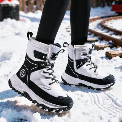 Stivali da Neve da Donna In Inverno Scarpe di Cotone Ispessite e Calde Stivaletti Impermeabili e Antiscivolo