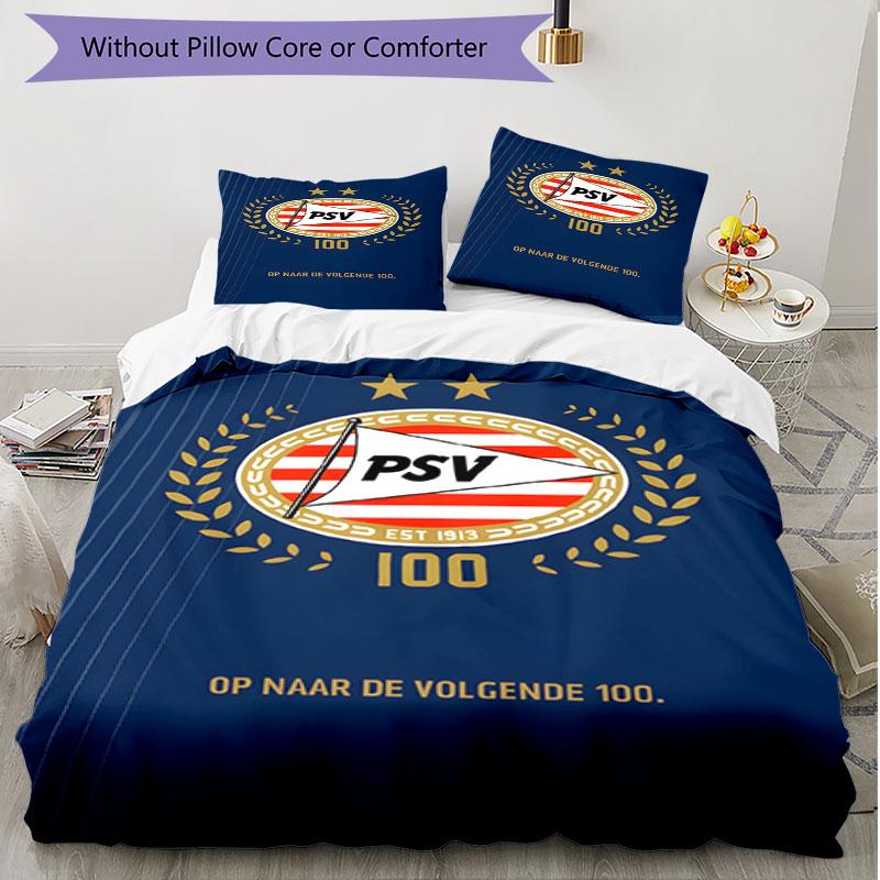 3pcs Duvet Cover Set (1*Duvet Cover + 2*Pillowcase, Without Core), PSV Eindhoven PSV Print Soft All‑Season Bedding Set, Home Bedroom Decor Gift