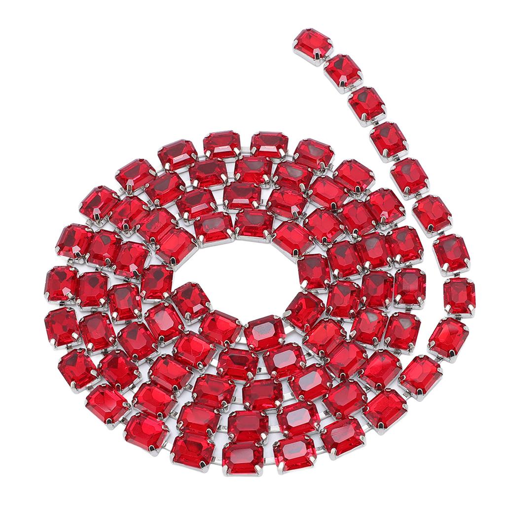 Rhinestone Chain 8 X 10mm Rectangular Acrylic Versatile Crystal Strap for Shoes Bags Clothing Jewelry