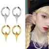 Punk Rock Men Women Taper Spikes Rivet Huggie Hoop Earrings Gold Silver Color Small Geometry Ear Hoop Jewelry Accessory