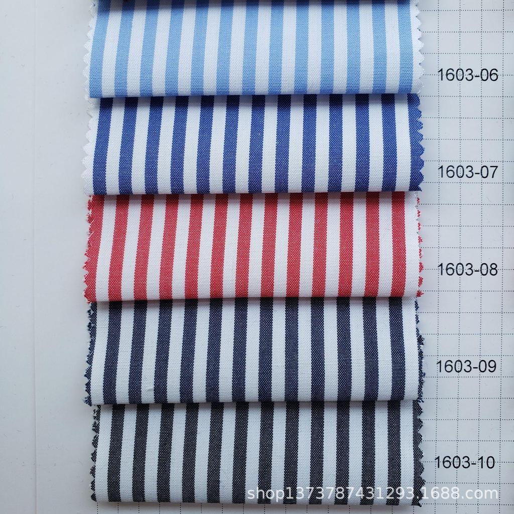 In-Stock Bamboo Fiber Non-Iron Striped Yarn-Dyed Poplin Fabric for Casual Shirts and Dresses