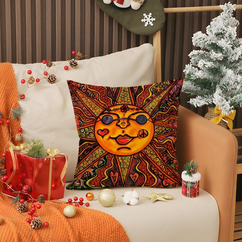 Portia Sun Moon Pattern Pillow Case Printing Pillowcase Living Room Sofa Cushion Cover Bedroom Room Decor