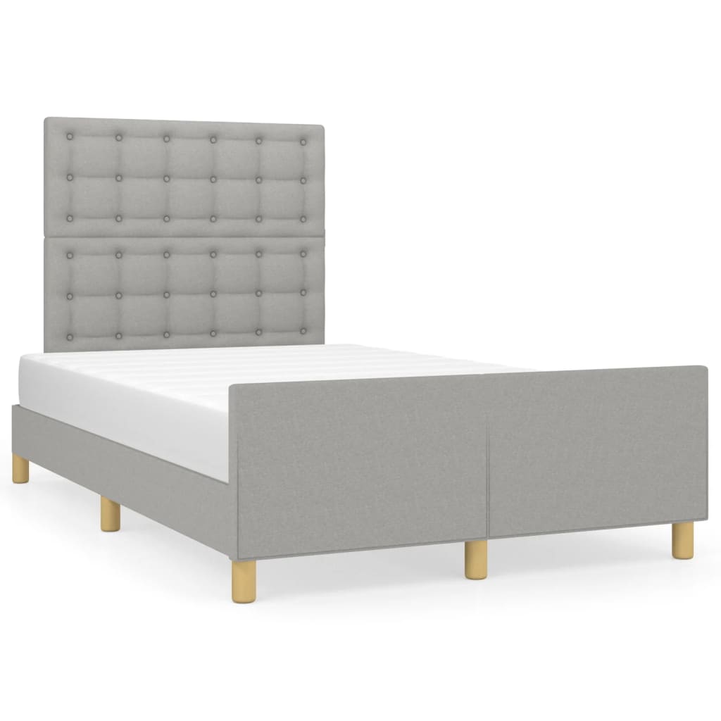 Vidaxl Struttura Letto Senza Materasso, Grigia, 120X190 Cm, Tessuto
