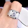 2026 Luxury Full Diamond Wide Edition Gentleman's Ring with Zircon Engagement Ring Sparkling Fire Color Charming Diamond Ring