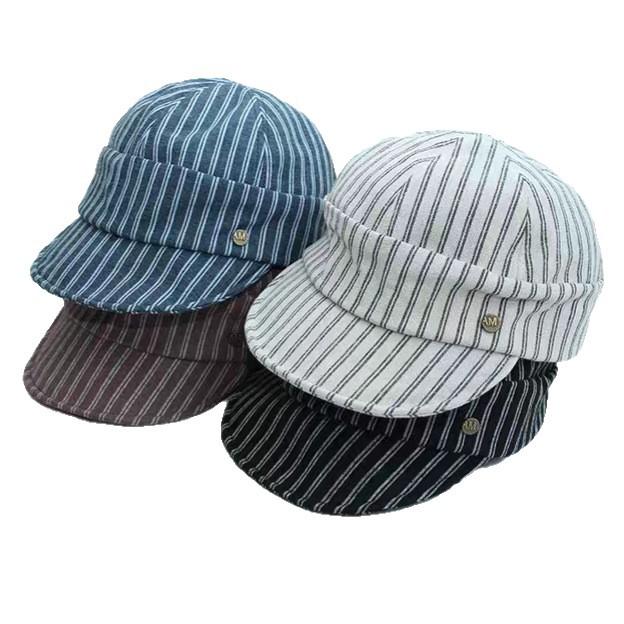Retro Fashion Striped Soft Top Cap Female Spring and Autumn Literary and Artistic Face Small Light Breathable Sunshade Baseball Cap