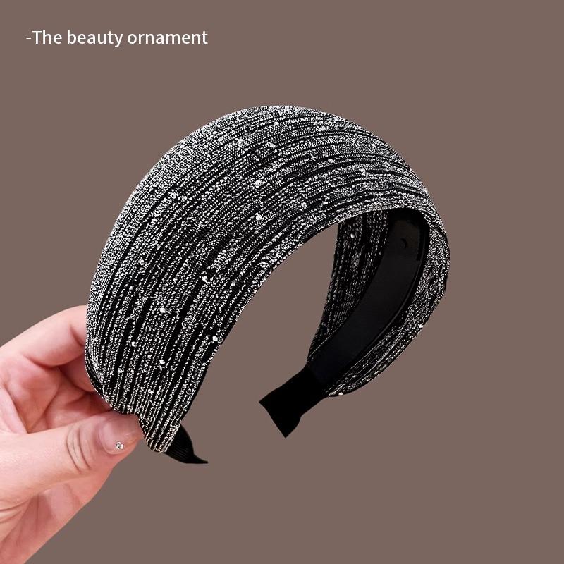

Повязка на голову с широкими полями «Звездное небо» Высокий верх головы Маленькая повязка на голову Лента для волос и Аксессуар для волос Silver mesh