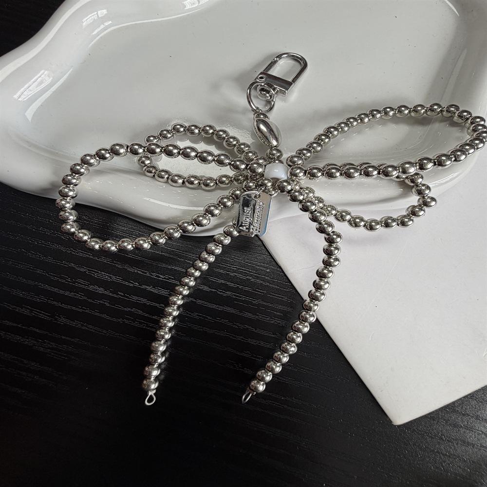 Beaded Bow Pendant for Phone Lanyards, Earphones, Keychains, and Cameras