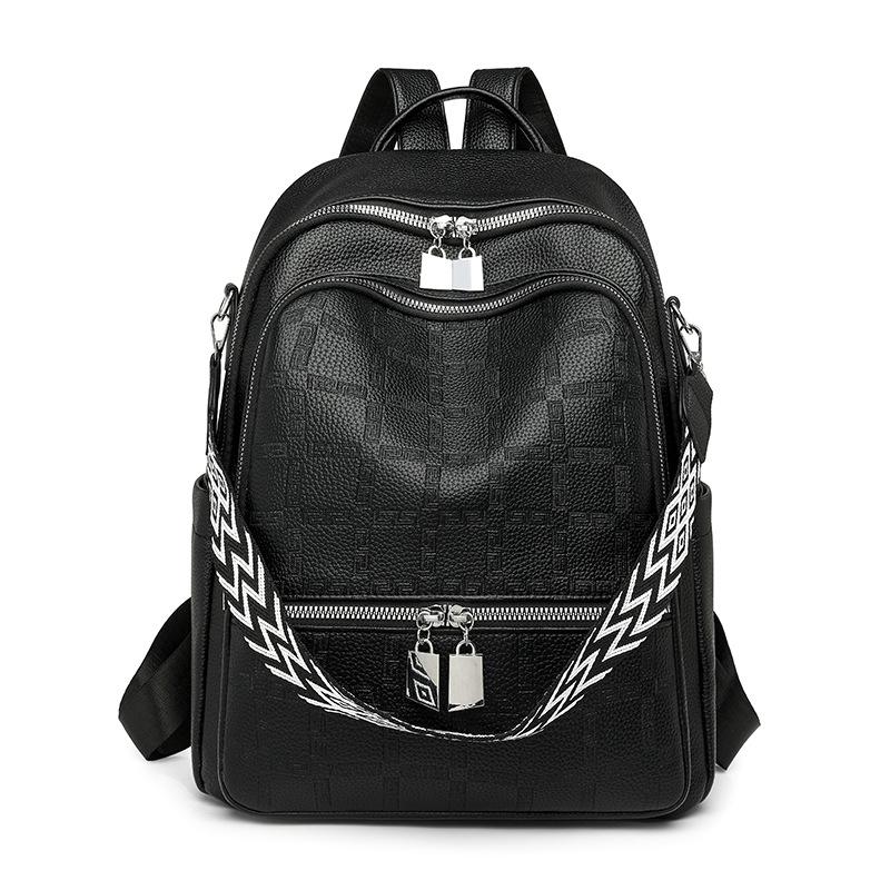 Women's PU Backpack Outdoor Travel Large Capacity Backpack Multi-function Shoulder Bag