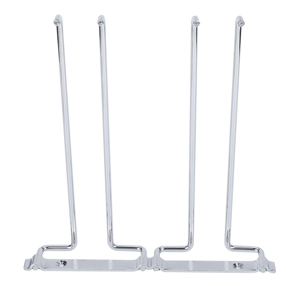 Double Row Iron Chrome Wine Glasses Holder Wall Mount Stemware Rack