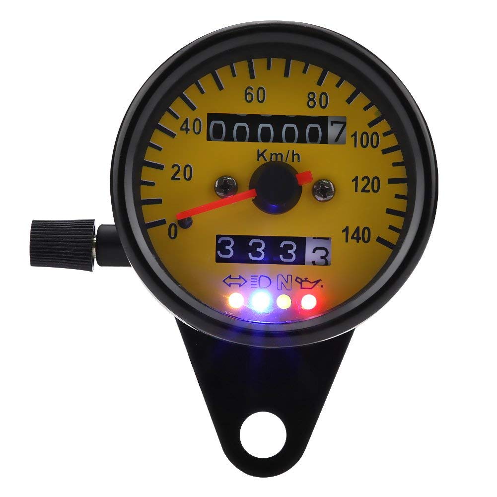 Bike Speedometer Universal - Qiilu Motorcycle Odometer Speedometer Gauge with Indicator 60mm Mini Speedometer Mechanical Bike Meter