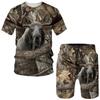 Camo Hunting Animal Tracksuit Camouflage 3D Print Men Fashion Short Sleeve T-Shirts Shorts Sets Streetwear Sportswear Kids Suits