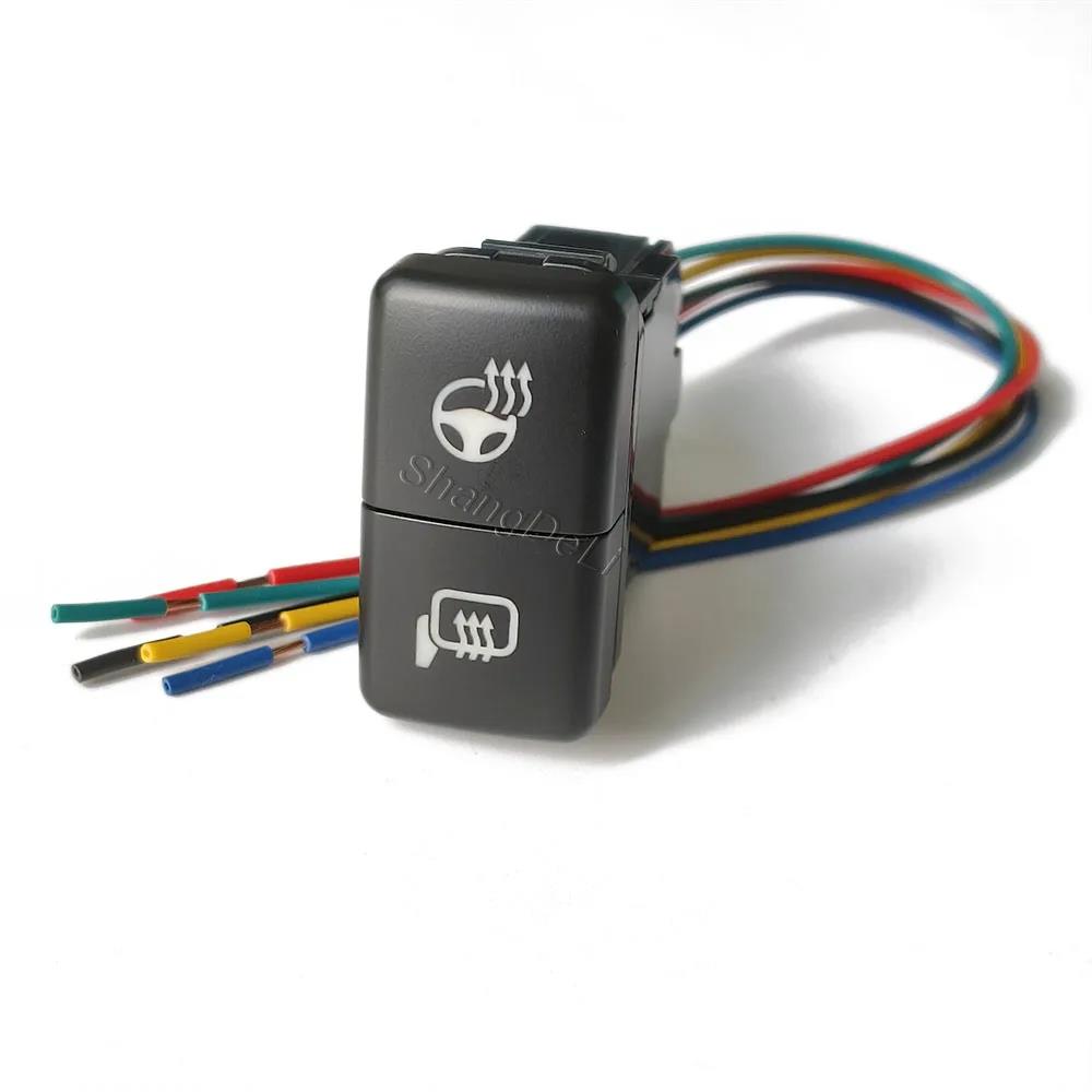 12V Car LED Light Steering Wheel Heat Side Wing Rearview Mirror Heated Button Switch For Toyota Hilux Prado 120 FJ CRUISE