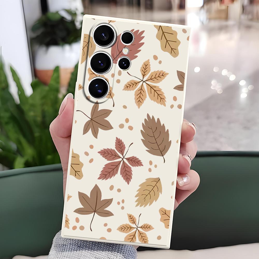 Ins Beautiful Style Retro Autumn Maple Leaf Samsung S26edge Mobile Phone Case TPU Soft Case S25Ultra Protective Case