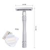 Double Edge Safety Razor Portable Metal Shaving Razors for Men & Women Hair Remove with 5 Platinum Coating Blades