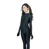Tuta Guanti a Cinque Dita Donna Sexy Raso Lucido Brillante Collant Zip Apertura Frontale Modellante Yoga Donna Body Alta Elasticità