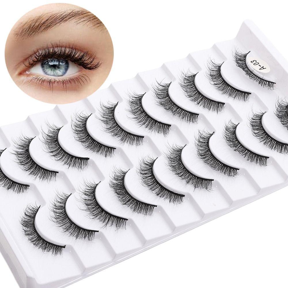 Thick Long False Eyelashes Fluffy Wispies Lashes Beauty Makeup Eyelashes Extension Tools  Woman