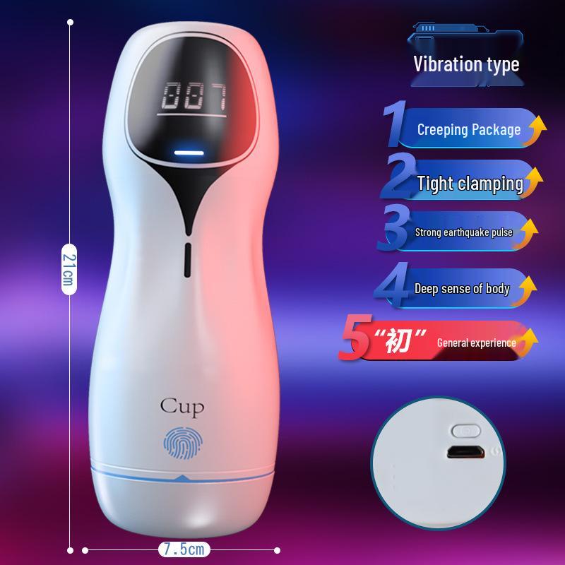 NIO Long Love Smart Vibration Invisible Electric Masturbation Cup for Men
