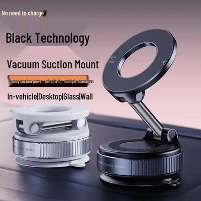 Vacuum Magnetic Car Phone Holder - Multifunctional Folding & Rotating Console Mount