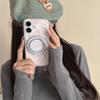 Matte Korean Style Floral Rabbit Case for iPhone 16 Pro Max Apple 17 Phone Case 15/14 with Magnetic Stand