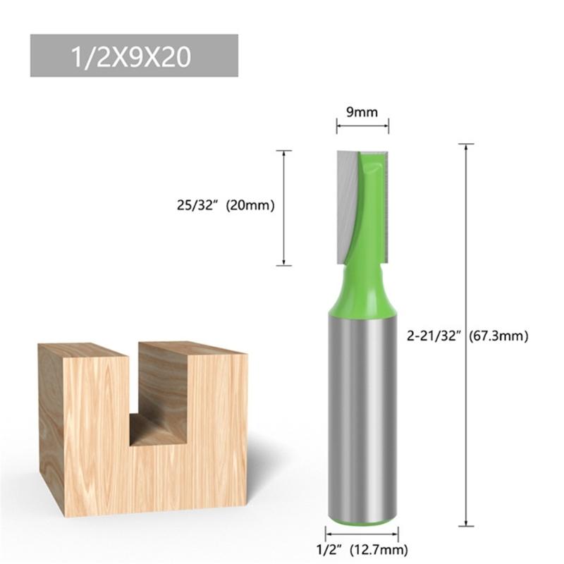 Precise Woodworking Bottom Cleaning Routers Bit with Green Coating for Accurate Bottom Cleaning  Woodworking Tasks