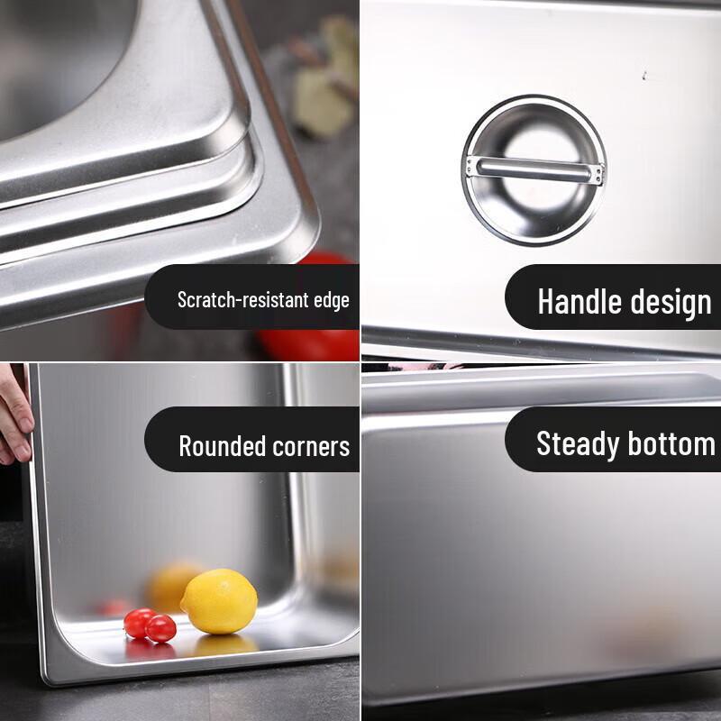 304 Stainless Steel Buffet Food Pan with Lid