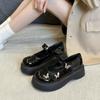 Korean Version Butterfly Decoration Small Leather Shoes Thick Bottom 2024 New Fashion Casual Mary Jane Women Shoes Summertime
