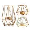 3D Geometric Iron Art Candle Holder Modern Votive Candle Stand Tea Light Decor for Wedding Centerpiece