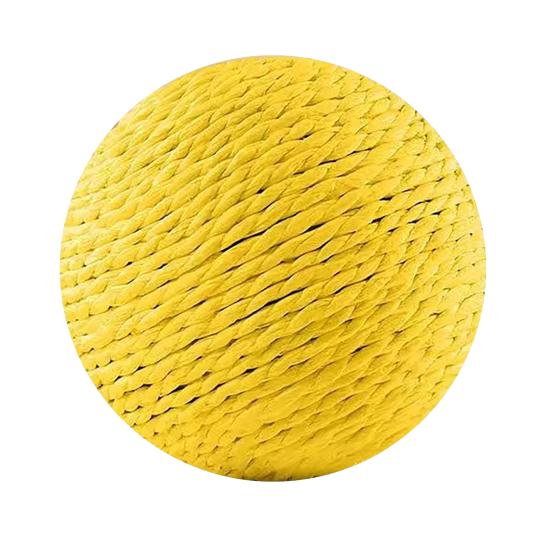 Faux Sisal Cat Ball Toy 8CM Large Sisal Scratch Ball with Built-in Bell Interactive жёлтый
