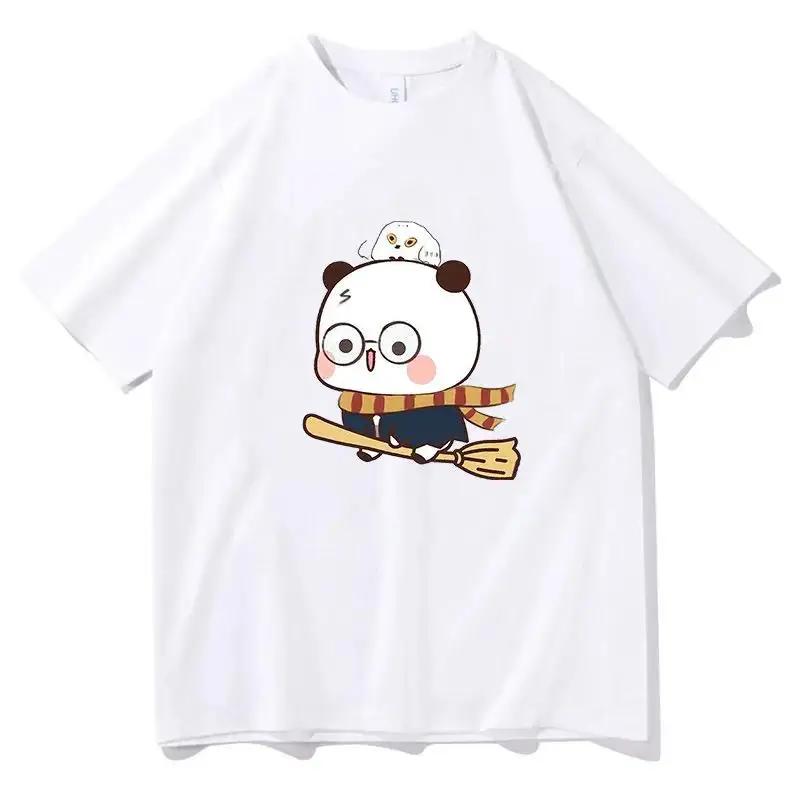 Anime Cartoon Panda Bear Bubu and Dudu T Shirt Kawaii Graphic Printed T Shirt Fashion Crew Neck Plus Size T Shirt Women