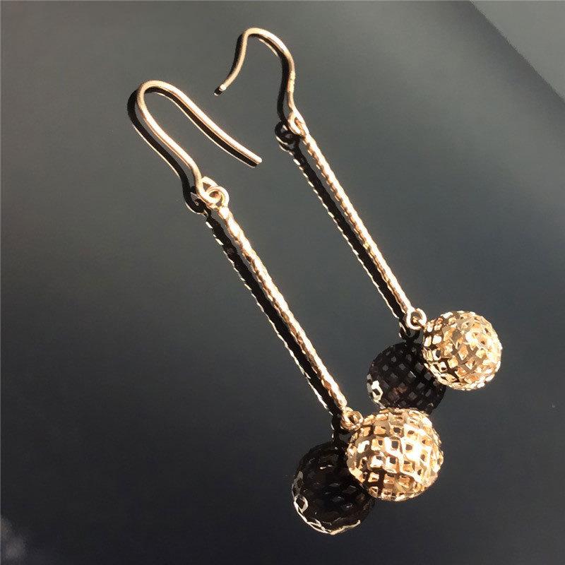 Фиолетовые Золотые Чистые Женские Иностранный Воздушный Шар Серьги Супер Блестящие Позолоченные Розовым Золотом Уши