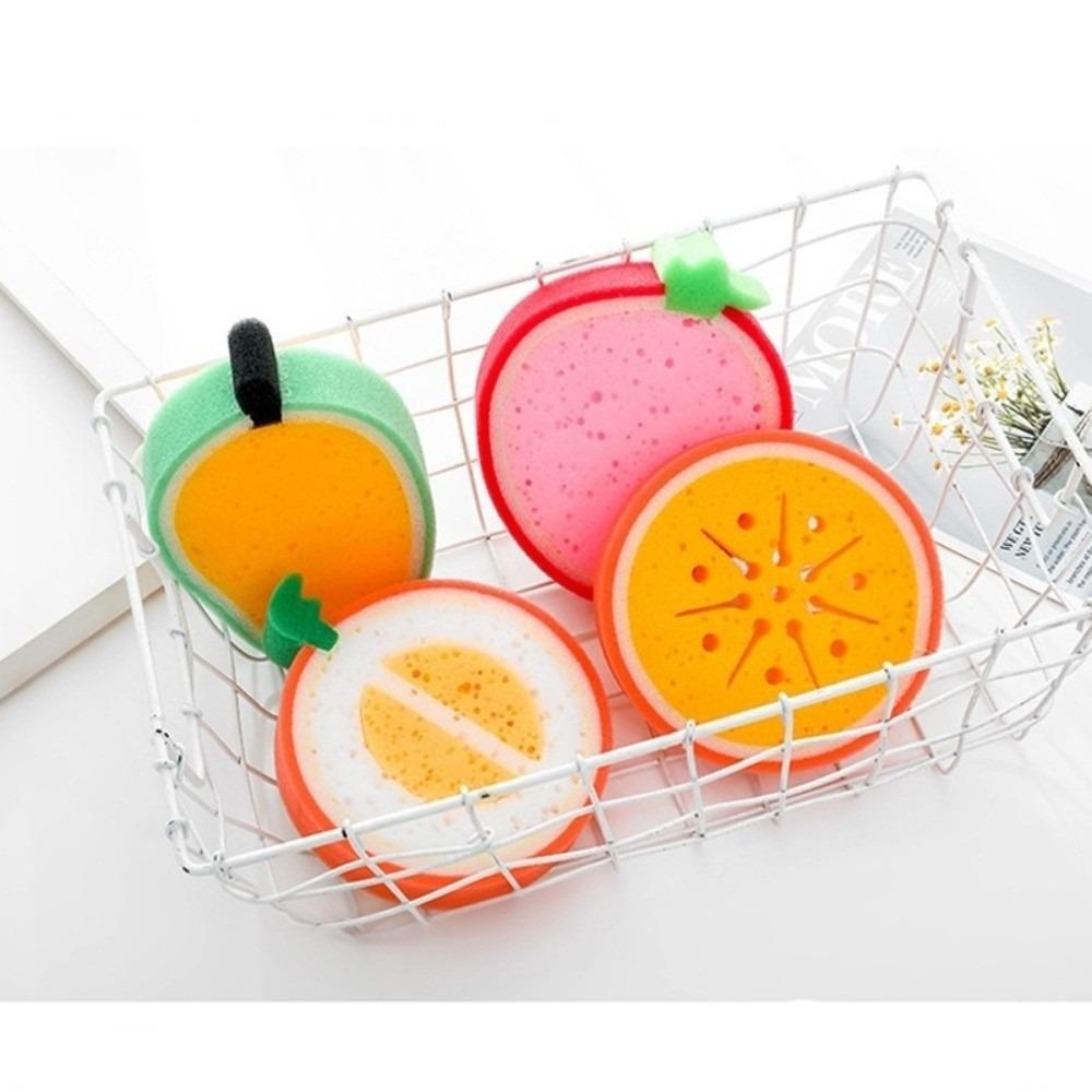 1PC Sponge Cleaner Magic Sponge Fruit Shaped Dishwashing Wipe Washcloth Kitchen Cleaning Tools
