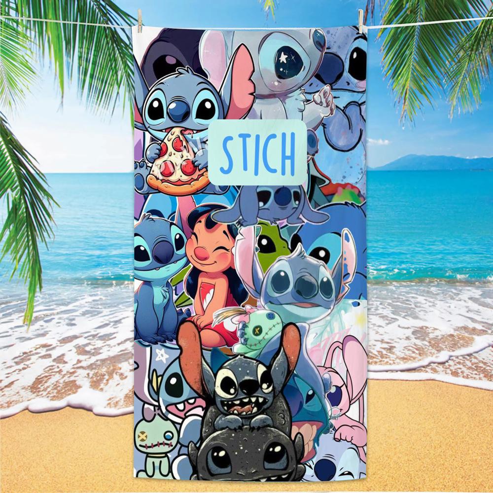 American Cartoon Figure Print Thick Microfiber Beach Towel Quick Dry Bath Blanket For Kids