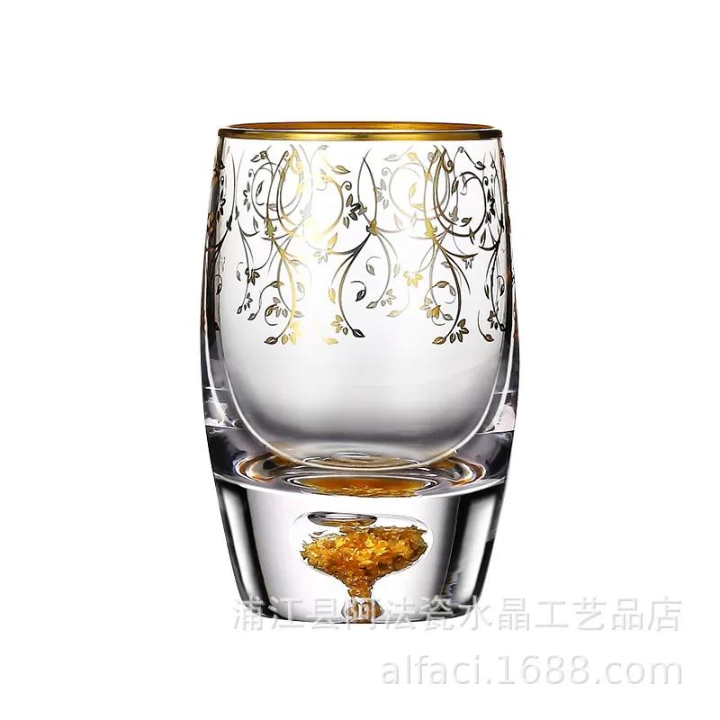 Handmade Japanese Phnom Penh Glass Blue Lead-free Crystal Teacups Simple Glass Cups Drinks Juice Cups