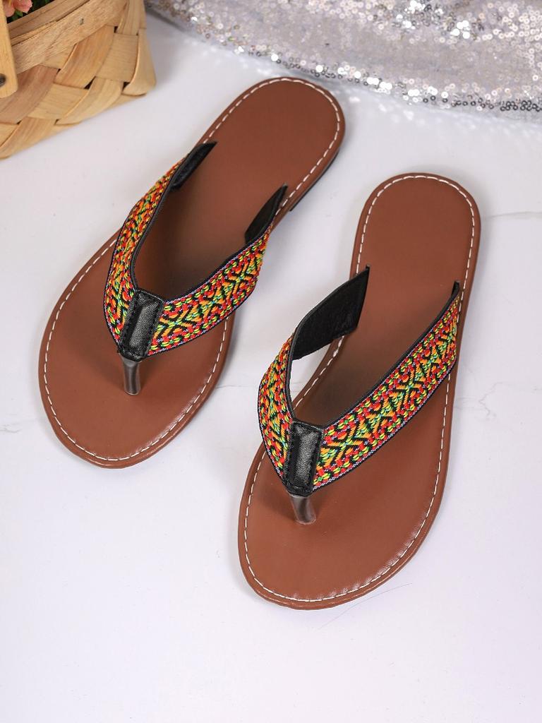 Fashion Women's Flip-flops 2024 Summer Simple Flat-soled Casual Home Low-heeled Outdoor Beach Women's Shoes Large Size Pantuflas Mujer