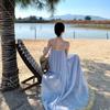 Reengraved Improved Retro Style Pleated Design Lace Suspender Dress Travel Vacation Photo Loose Skirt