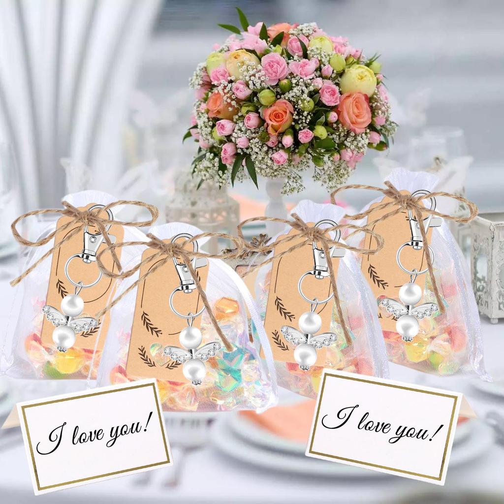 TEMU Guardian Angel Keychain Pendant Party Favor & Wedding Place Card Souvenir