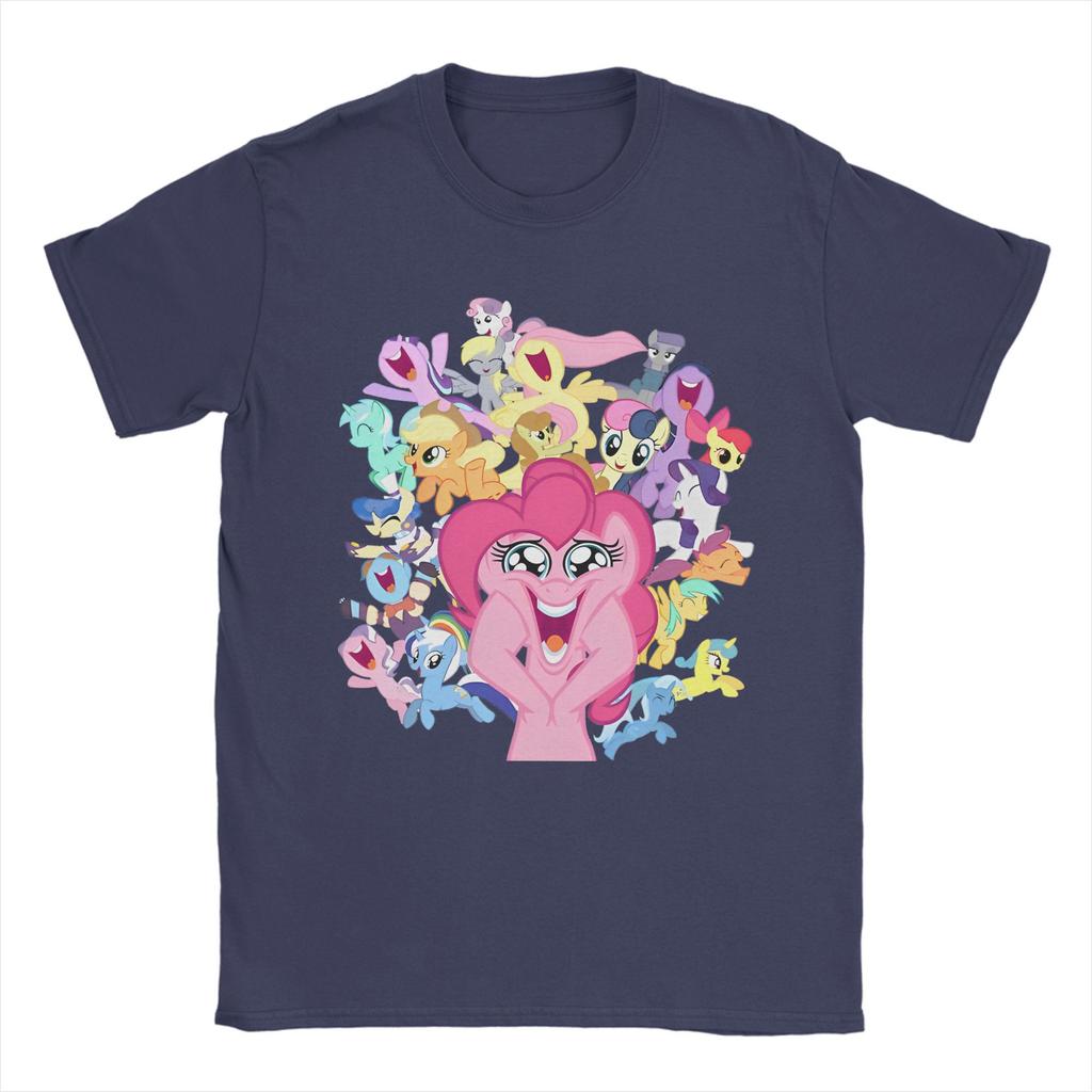 Men Women Everypony Pinkie Pie T Shirts Ponies Friendship Is Magic Pure Cotton Clothes Novelty Short Sleeve Tees Printed T-Shirt